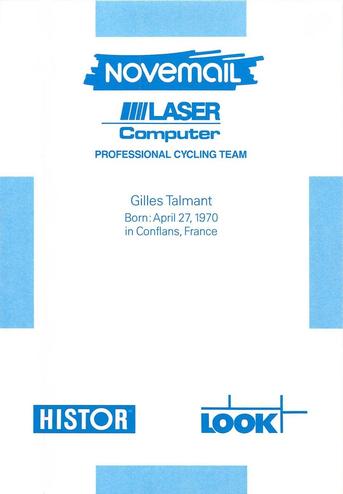 1993 Novemail - Histor #NNO Gilles Talmant Back